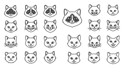 Collection of various cat faces 3. © sardi