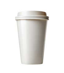 Cream-colored disposable coffee cup, simple design