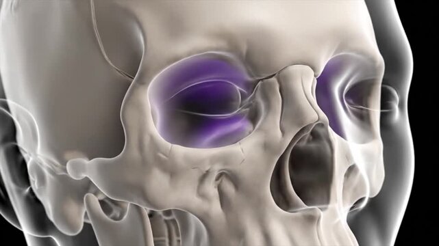 Human Skull with Purple Eyes.
