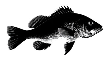 Vector illustration of a salmon fish isolated on a white background depicting a marine animal silhouette for seafood and nature icons
