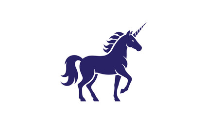 Obraz premium Purple Unicorn Silhouette Side View.