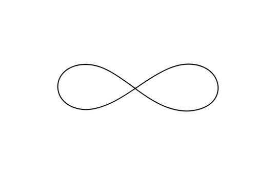 Infinity Line. Minimalistic one-line drawing infinity symbol formed by a smooth endless loop, continuous