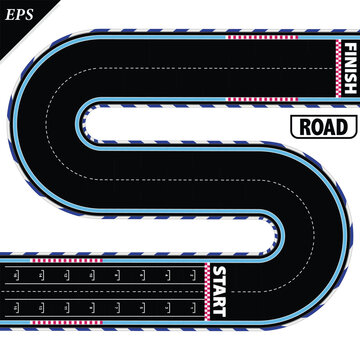 Empty highway asphalt road texture, Ariel View Road, Empty highway black asphalt road with dividing lines, Top view, Vector Illustration, clear dividing lane lines on a smooth dark road surface