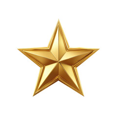 Obraz premium Gold star, five-pointed, shiny, 3D rendering
