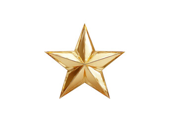 Fototapeta premium Golden star, highly polished, and sharply defined against black background