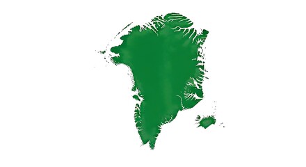 Fototapeta premium greenland map silhouette in green color isolated on white background.