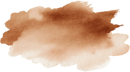 A muted brown watercolor cloud shape
