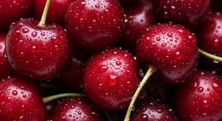 Ripe Red Cherry with Glossy Skin Close-Up