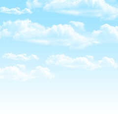 Obraz premium Serene blue sky with fluffy white clouds on a sunny day
