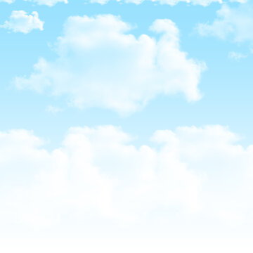 Serene blue sky with fluffy white clouds on a sunny day