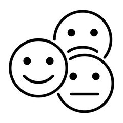 Fototapeta premium Emotion Faces Simple Vector Icon Collection 