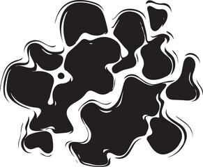 Abstract black and white fluid shapes art design element