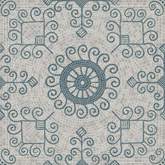 Stone tile mosaic, vector  seamless pattern template