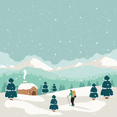Winter White Wallpaper Vector Print