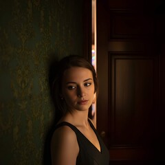 Fototapeta premium A wallflower, loneliness in the bustling party.