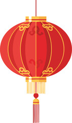 Red Chinese Lantern Flat Illustration
