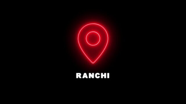 Interactive Ranchi City or Country Map Navigation. Locating Points of Interest with Digital Technology. Name of the place with the location has been displayed. 4K video