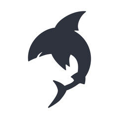 Obraz premium Silhouette of a shark inscribed in a circle