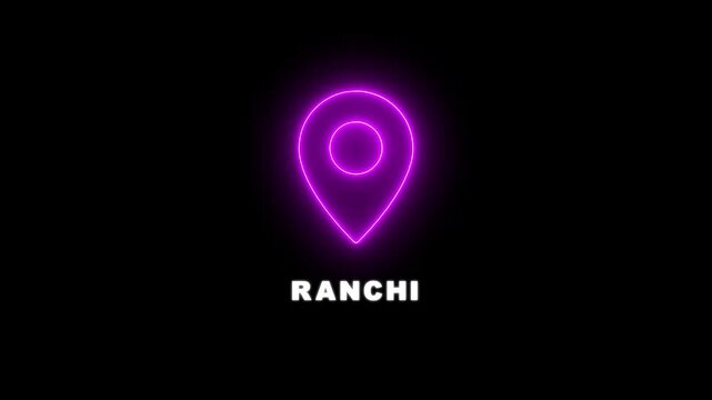 Interactive Ranchi City or Country Map Navigation. Locating Points of Interest with Digital Technology. Name of the place with the location has been displayed. 4K video