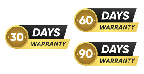 30 60 90 Days Warranty Badge Design Collection