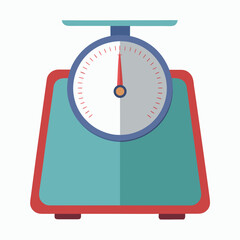 Vintage style kitchen scale with dial and red accents vintage scale teal