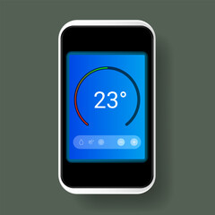 Smart Home Temperature Control App on Mobile Interface