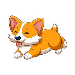 Obraz premium Corgi dog with happy expression and tongue out