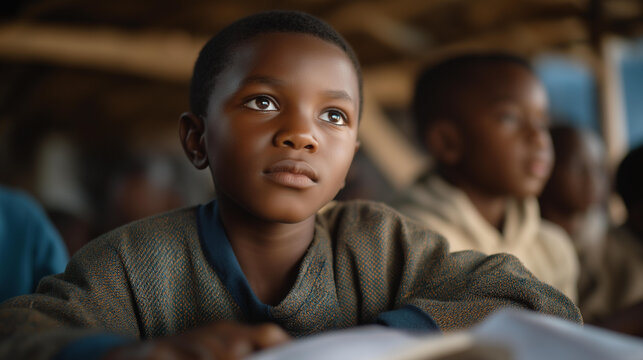 A community shelter that serves as a hub for educational programs, featuring children engaged in learning, highlighting the importance of education and support for underprivileged youth in stock