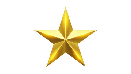 Isolated Gold Star Award Decoration Symbol of Success Accomplishment and Achievement