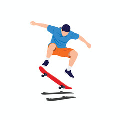 Obraz premium Young Man Performing Skateboard Trick