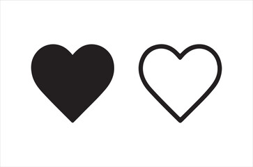 A simple illustration depicts a filled black heart and an outlined white heart side by side