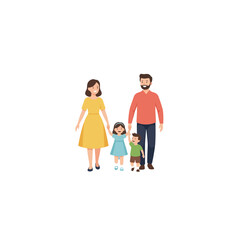 Obraz premium Happy family with two children standing together.