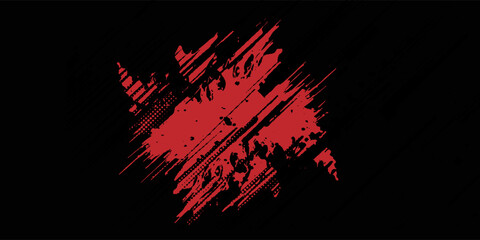 Grunge texture effect background. Distressed rough dark abstract textured. Black isolated on red.