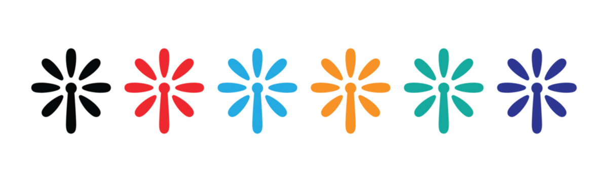 Vector illustration icon colorful asterisk symbols in various colors