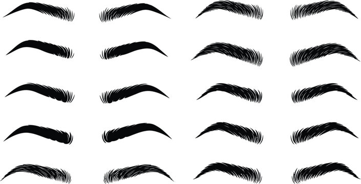 Collection of various eyebrow shapes and styles