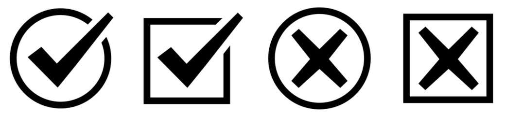 Obraz premium Checkmark and cross symbol design