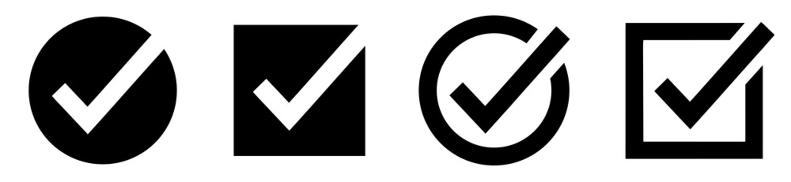 Simple solid checkmark shape design element