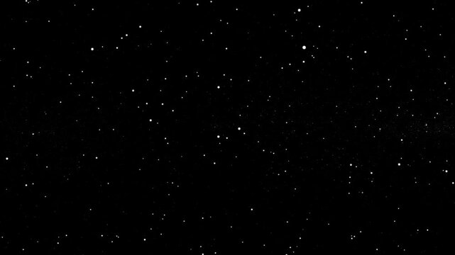 Alpha PNG looping zoom-In particle dust animation on black background. Fly through galaxy stars, snow particles, 4K overlay for video & parallax Animation. Combine with your video or make parallax.