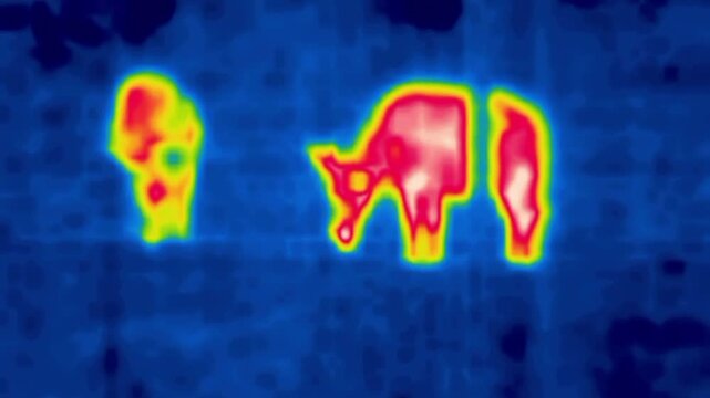 The cattle breed. Image from thermal imager device. Cattle