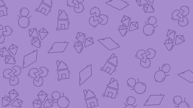 Plain purple pattern Whimsical purple pattern with houses, snowmen, pies geometric shapes perfect for winterthemed designs festive backgrounds.