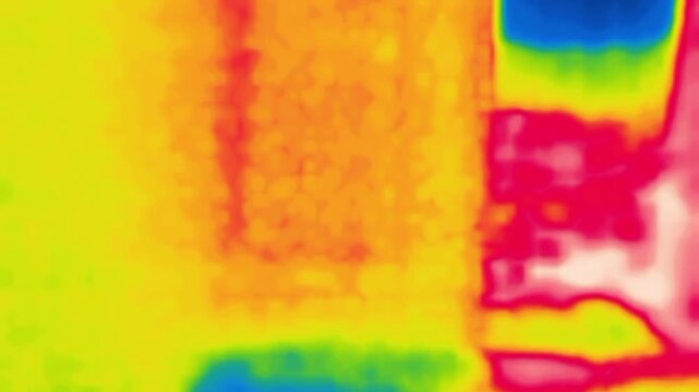 Orthogonal objects moving and cloning. Image from thermal imager device.