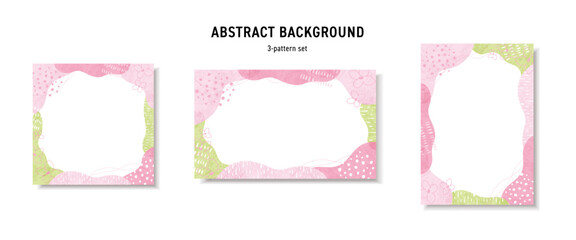 抽象的なピンクフレーム背景セット 春 ベクター