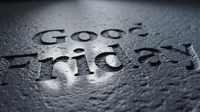 Good Friday on wet stone easter christian holiday.