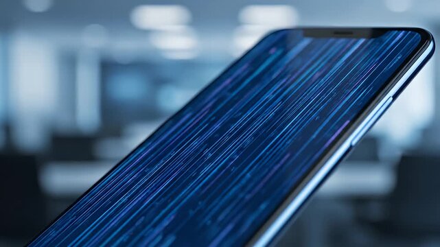 Closeup of a Modern Smartphone Screen Display.