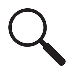 Magnifying Glass Silhouette Vector Art Illustration