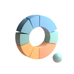 Obraz premium Abstract 3 d pie chart graphic