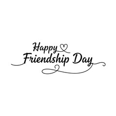  Happy Friendship Day calligraphy, elegant hand-drawn script.