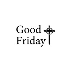  Good Friday typography, religious church icon