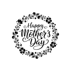 Happy Mother's Day wreath greeting card design.