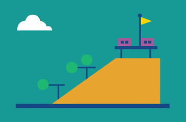 Naklejka premium Flat design illustration of a conceptual staircase to success